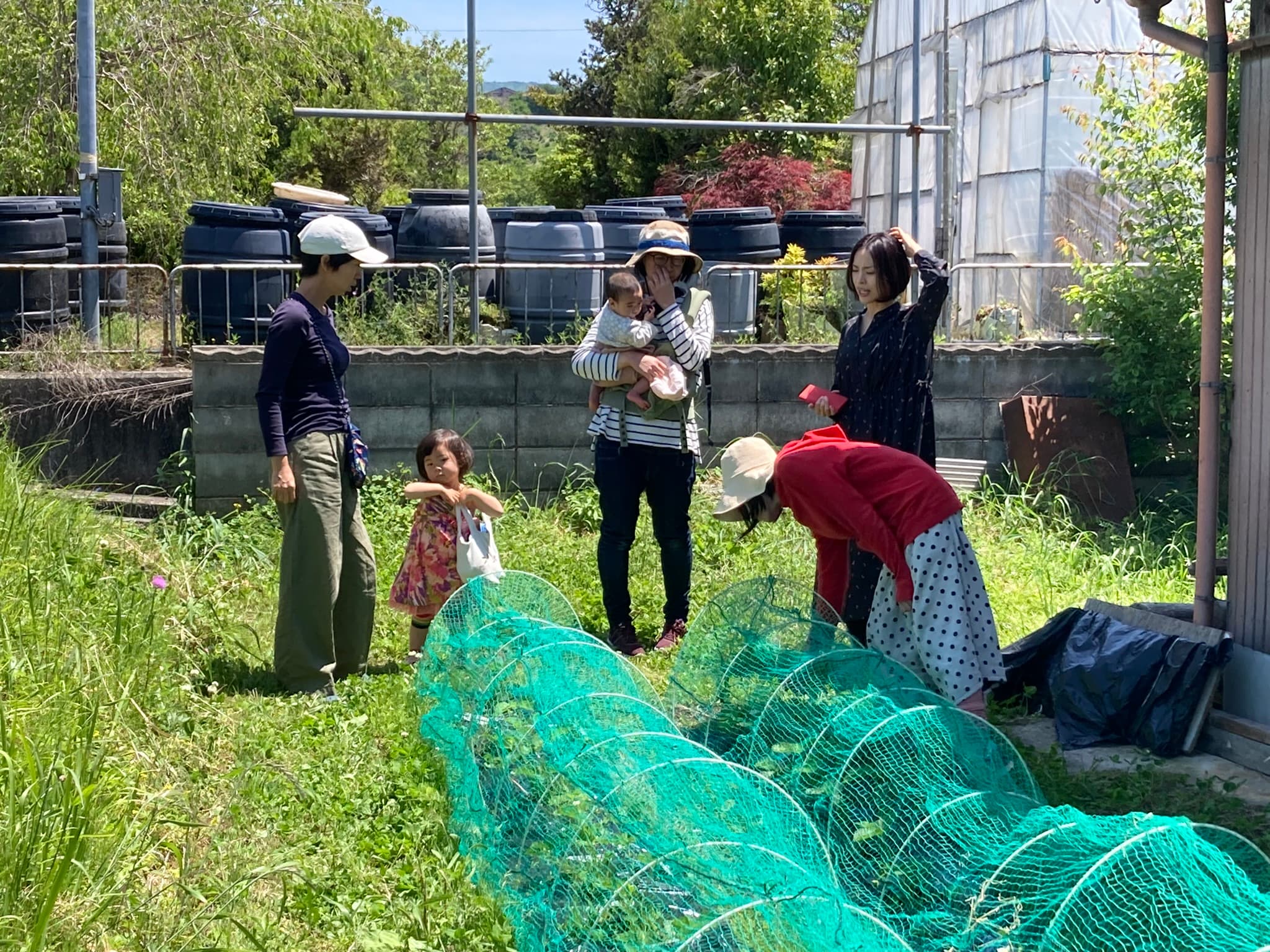 Group doing garden work at Sasabase